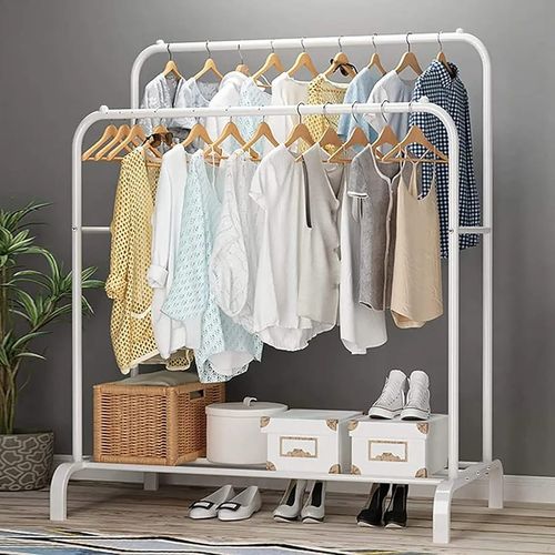 Cintre sur pied pour vêtements, rangement pour manteau de sol, à double poteau