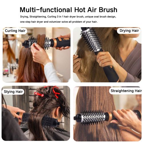 Brosse rotative à air chaud Cheveux rotatifs Styler à air multifonctionnels 2in1