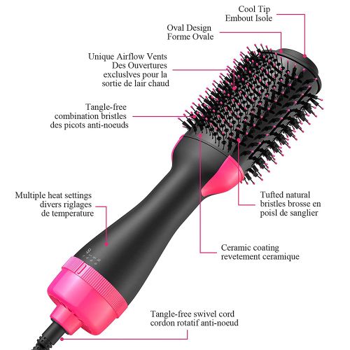 Brosse Soufflante à Air Chaud Multifonction,Sèche-Cheveux,Lisseur,Peigne GERMANY