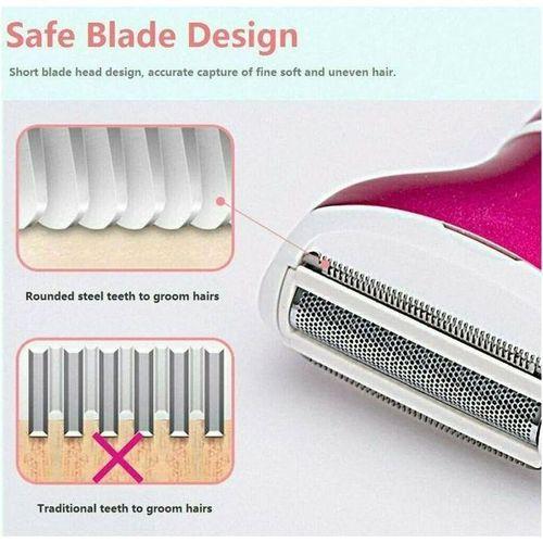 4 en 1 Rasoir Electrique Femme Rechargeable par USB, Épilateur Électrique Femme Sans fil pour épilation du Vsage et du Corps, tondeuse à sourcils, aisselles, bikini et jambes