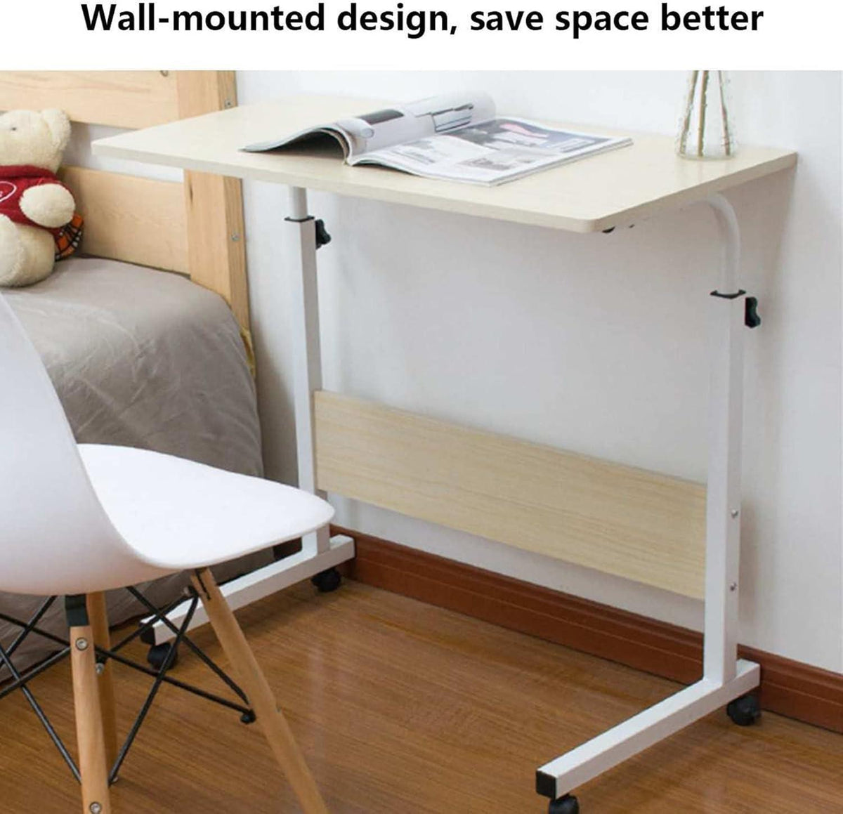 Bureau d'ordinateur table de chevet petite table élévatrice Mobile petit support pour ordinateur portable domestique avec roues
