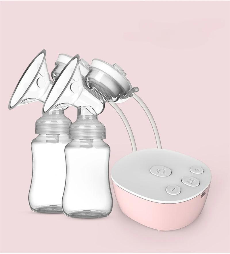 Double tire-lait électrique USB, avec biberon de lait pour bébé, coussin chauffant froid, sans BPA, puissant Coussinets d'allaitement